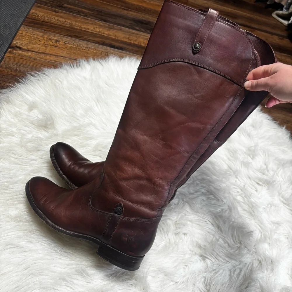 Frye Cognac Tall Leather Riding Boots size Women’s 7.5